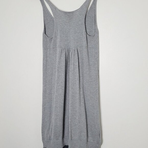 BCBGeneration Gray Knit Cotton Blend Sequined Trim Tank Dress Scoop Neckline S - Picture 7 of 9